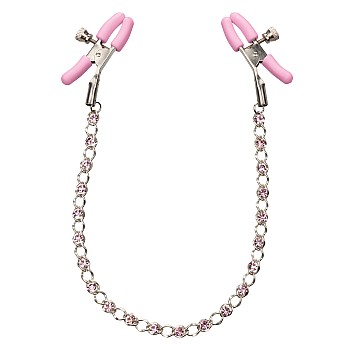 Crystal Chain Nipple Clamps - Metaal