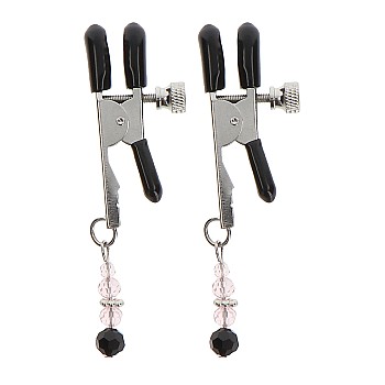 Adjustable Clamps With Beads - Zilver