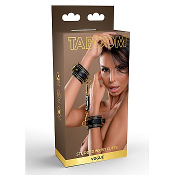 Studded Wrist Cuffs Set - Zwart