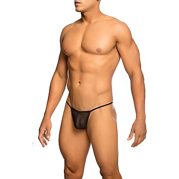 MOB Sheer T-Back Thong - Zwart