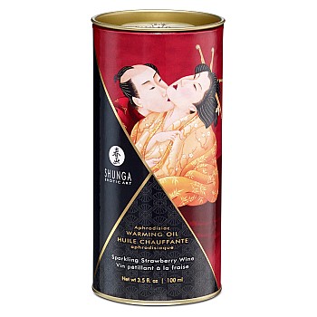 Aphrodisiac Warming Oil 100ml - Aardbei