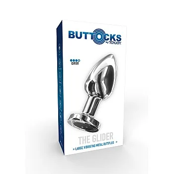 Vibrating Metal Buttplug L - Zilver
