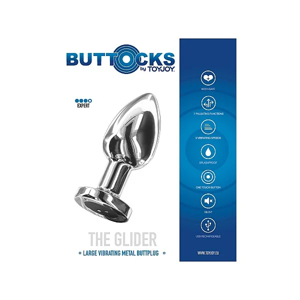 Vibrating Metal Buttplug L - Zilver van het merk Buttocks - Buttplugs - online bestellen bij Masculum.nl. De discrete online seks-toys en erotisch heren ondergoed winkel voor gay & hetero mannen.