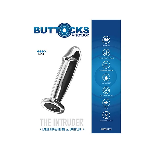 Vibrating Metal Buttplug - Zilver van het merk Buttocks - Buttplugs - online bestellen bij Masculum.nl. De discrete online seks-toys en erotisch heren ondergoed winkel voor gay & hetero mannen.