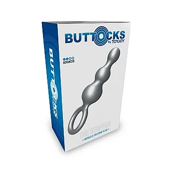 The Stuffer 3-Balls Metallic Siliconen Buttplug