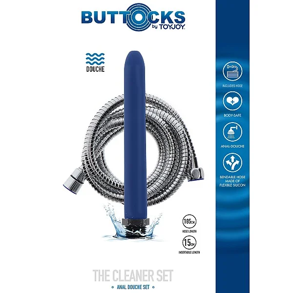 The Cleaner Shower Set 15cm - Blauw van het merk Buttocks - Anaal Douches - online kopen bij Masculum.nl. De discrete online seks-toys en erotisch heren ondergoed winkel voor gay & hetero mannen.