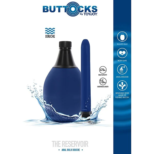The Reservoir Anal Bulb Douche - Blauw van het merk Buttocks - Anaal Douches - online bestellen bij Masculum.nl. De discrete online seks-toys en erotisch heren ondergoed winkel voor gay & hetero mannen.