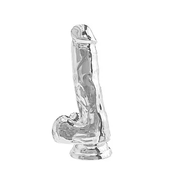 Clear Dildo with Balls 15,20 cm - Transparant
