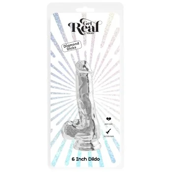 Clear Dildo with Balls 15,20 cm - Transparant