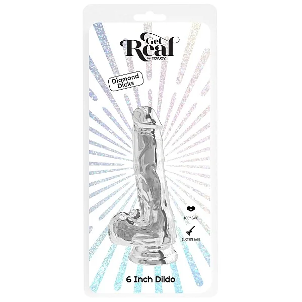 Clear Dildo with Balls 6 Inch - Transparant van het merk Get Real - Realistische Dildo's - online kopen bij Masculum.nl. De discrete online seks-toys en erotisch heren ondergoed winkel voor gay & hetero mannen.