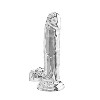 Clear Dildo with Balls 17,75 cm - Transparant