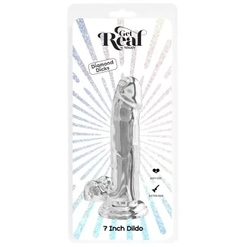 Clear Dildo with Balls 17,75 cm - Transparant