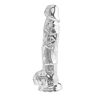 Clear Dildo with Balls 20,30 cm - Transparant