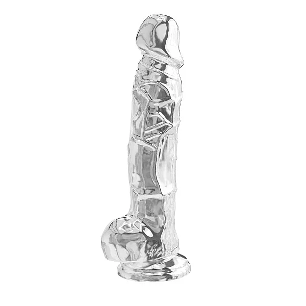 Clear Dildo with Balls 8 Inch - Transparant van het merk Get Real - Realistische Dildo's - online bestellen bij Masculum.nl. De discrete online seks-toys en erotisch heren ondergoed winkel voor gay & hetero mannen.