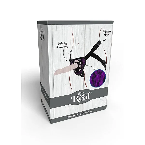Strap-On Lace Harness - Paars van het merk Get Real -  - online kopen bij Masculum.nl. De discrete online seks-toys en erotisch heren ondergoed winkel voor gay & hetero mannen.