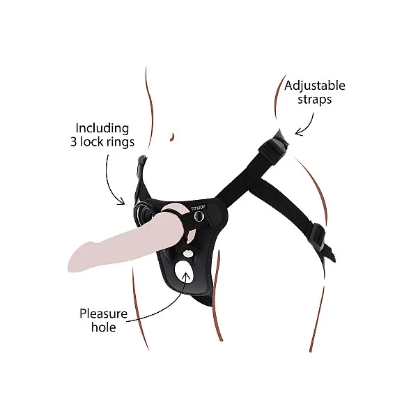 Strap-On Pleasure Harness - Zwart van het merk Get Real -  - online bestellen bij Masculum.nl. De discrete online seks-toys en erotisch heren ondergoed winkel voor gay & hetero mannen.