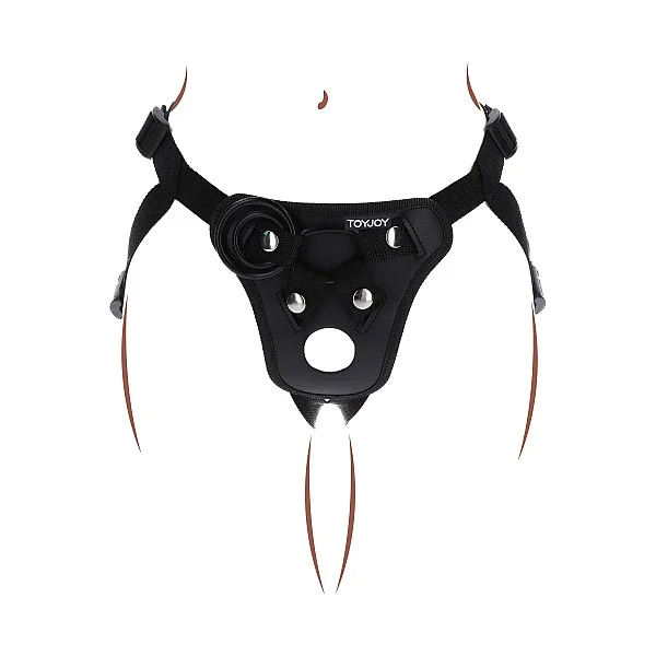 Strap-On Pleasure Harness - Zwart van het merk Get Real -  - online bestellen bij Masculum.nl. De discrete online seks-toys en erotisch heren ondergoed winkel voor gay & hetero mannen.