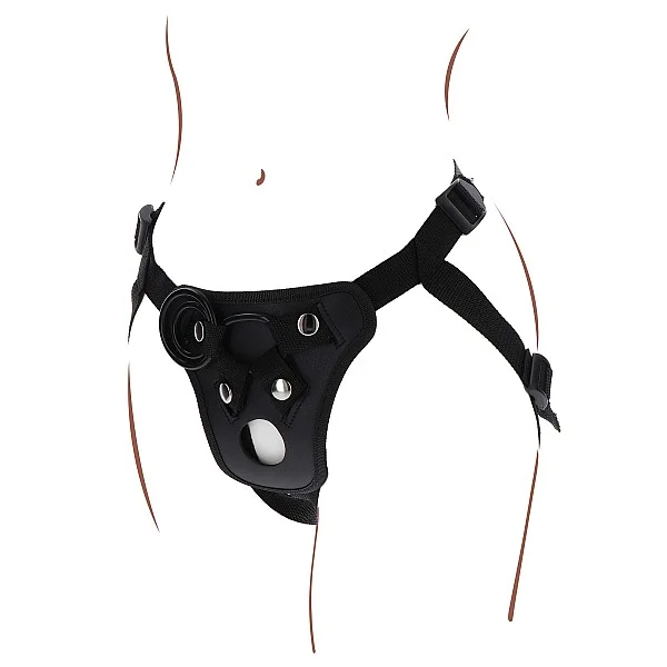 Strap-On Pleasure Harness - Zwart van het merk Get Real -  - online bestellen bij Masculum.nl. De discrete online seks-toys en erotisch heren ondergoed winkel voor gay & hetero mannen.