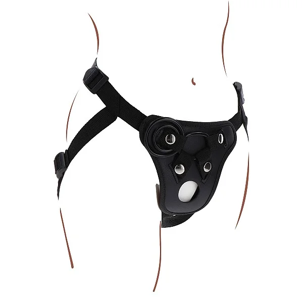 Strap-On Pleasure Harness - Zwart van het merk Get Real -  - online bestellen bij Masculum.nl. De discrete online seks-toys en erotisch heren ondergoed winkel voor gay & hetero mannen.