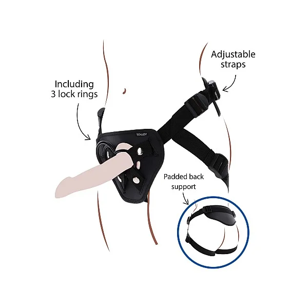 Strap-On Deluxe Harness - Zwart van het merk Get Real -  - online bestellen bij Masculum.nl. De discrete online seks-toys en erotisch heren ondergoed winkel voor gay & hetero mannen.
