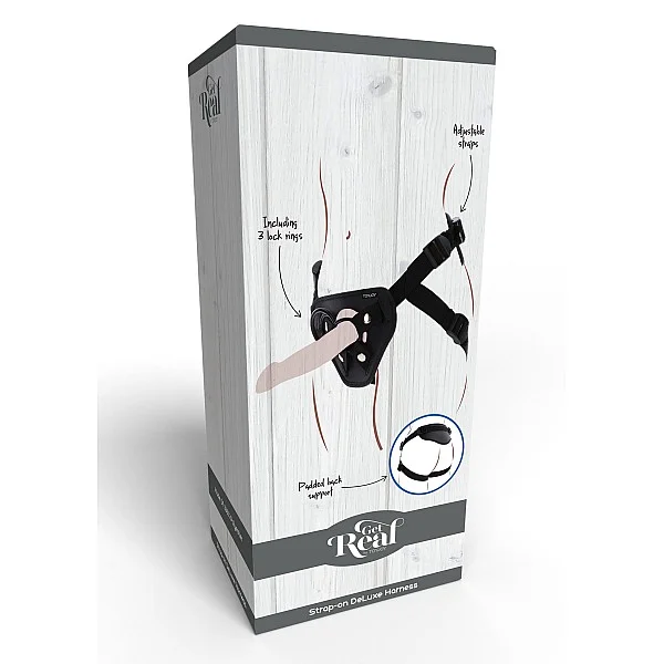 Strap-On Deluxe Harness - Zwart van het merk Get Real -  - online bestellen bij Masculum.nl. De discrete online seks-toys en erotisch heren ondergoed winkel voor gay & hetero mannen.
