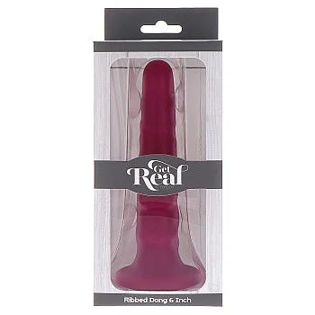 Ribbed Dong 15,20 cm - Rood