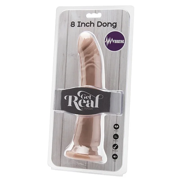 Dong 8 Inch Vibrating - Lichte huidskleur van het merk Get Real - Dildo's - online kopen bij Masculum.nl. De discrete online seks-toys en erotisch heren ondergoed winkel voor gay & hetero mannen.