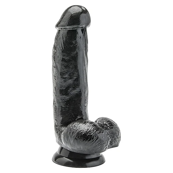 Dildo 6 Inch with Balls - Zwart van het merk Get Real - Realistische Dildo's - online kopen bij Masculum.nl. De discrete online seks-toys en erotisch heren ondergoed winkel voor gay & hetero mannen.