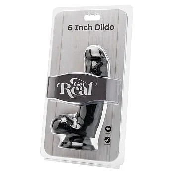 Dildo 15,20 cm with Balls - Zwart