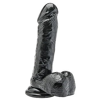 Dildo 17,75 cm with Balls - Zwart