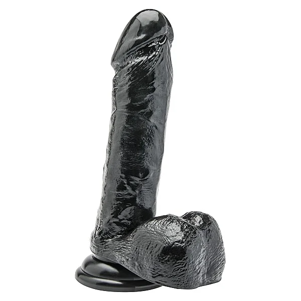 Dildo 7 Inch with Balls - Zwart van het merk Get Real - Realistische Dildo's - online kopen bij Masculum.nl. De discrete online seks-toys en erotisch heren ondergoed winkel voor gay & hetero mannen.