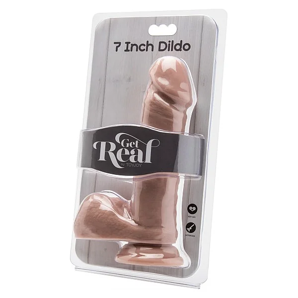 Dildo 7 Inch with Balls - Lichte huidskleur van het merk Get Real - Realistische Dildo's - online bestellen bij Masculum.nl. De discrete online seks-toys en erotisch heren ondergoed winkel voor gay & hetero mannen.