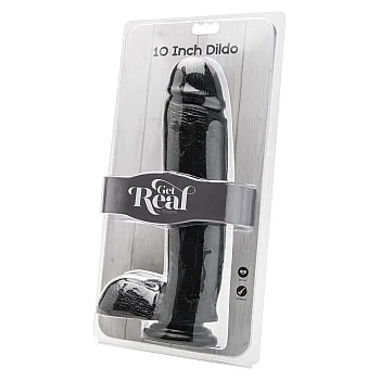 Dildo 25,40 cm with Balls - Zwart
