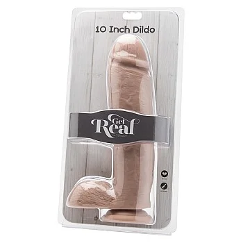 Dildo 25,40 cm with Balls - Lichte huidskleur