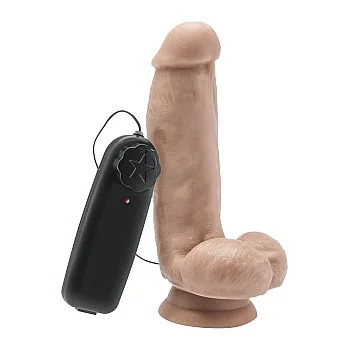 Dildo 15,20 cm with Balls Vibrator - Lichte huidskleur