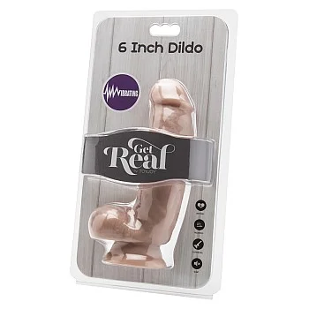 Dildo 15,20 cm with Balls Vibrator - Lichte huidskleur