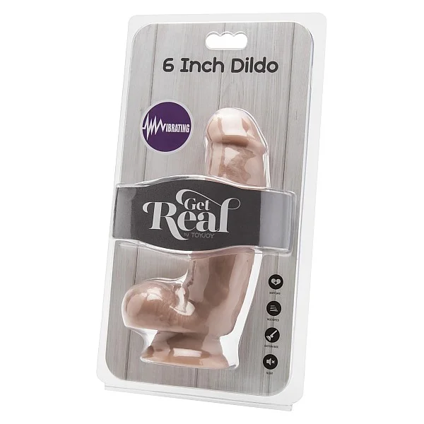 Dildo 6Inch with Balls Vibrator - Lichte huidskleur van het merk Get Real - Dildo's - online kopen bij Masculum.nl. De discrete online seks-toys en erotisch heren ondergoed winkel voor gay & hetero mannen.