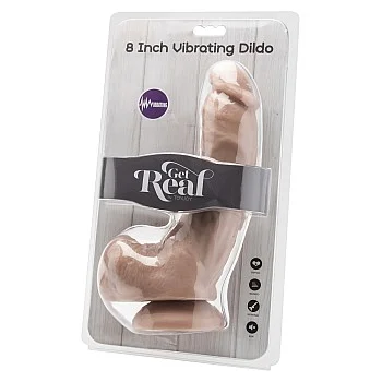 Dildo 20,30 cm with Balls Vibrator - Lichte huidskleur