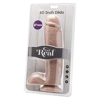 Dildo 25,40 cm with Balls Vibrator - Lichte huidskleur