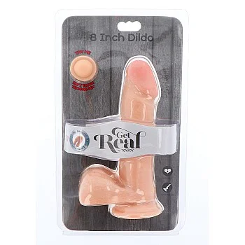 Dual Density Dildo 20,30 cm Balls - Lichte huidskleur