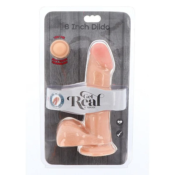 Dual Density Dildo 8Inch Balls - Lichte huidskleur van het merk Get Real - Realistische Dildo's - online bestellen bij Masculum.nl. De discrete online seks-toys en erotisch heren ondergoed winkel voor gay & hetero mannen.