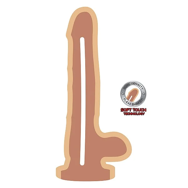 Dual Density Dildo 9Inch Balls - Lichte huidskleur van het merk Get Real - Realistische Dildo's - online bestellen bij Masculum.nl. De discrete online seks-toys en erotisch heren ondergoed winkel voor gay & hetero mannen.