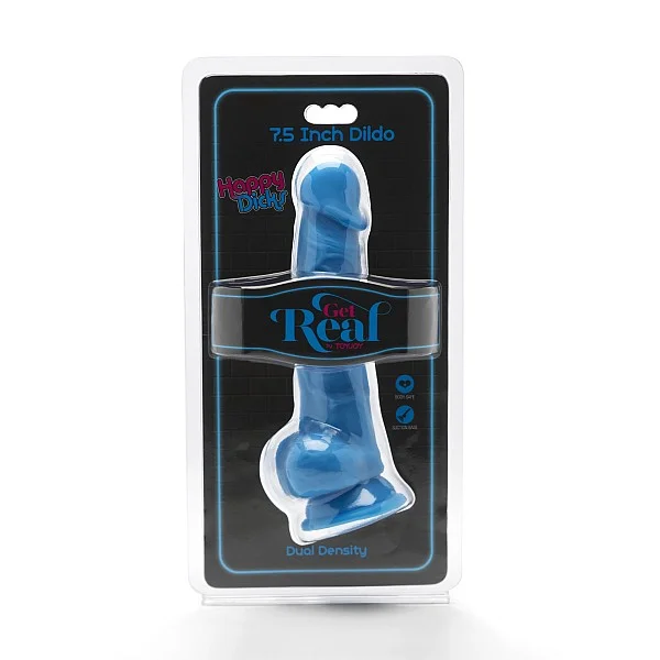 Happy Dicks 7.5Inch with Balls - Blauw van het merk Get Real - Realistische Dildo's - online bestellen bij Masculum.nl. De discrete online seks-toys en erotisch heren ondergoed winkel voor gay & hetero mannen.
