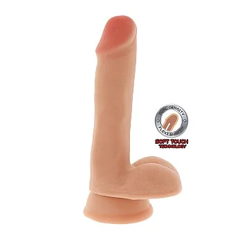 Dual Density Dildo 15,20 cm Balls - Lichte huidskleur