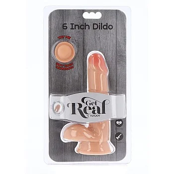 Dual Density Dildo 15,20 cm Balls - Lichte huidskleur