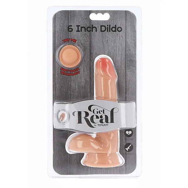 Dual Density Dildo 6 Inch Balls - Lichte huidskleur van het merk Get Real - Realistische Dildo's - online kopen bij Masculum.nl. De discrete online seks-toys en erotisch heren ondergoed winkel voor gay & hetero mannen.