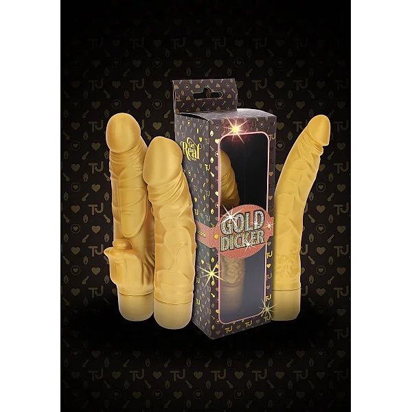 Gold Dicker Original Vibrator - Goud van het merk Get Real - Realistische Vibrators - online bestellen bij Masculum.nl. De discrete online seks-toys en erotisch heren ondergoed winkel voor gay & hetero mannen.