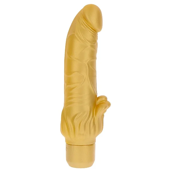 Gold Dicker Stim Vibrator - Goud van het merk Get Real - Realistische Vibrators - online bestellen bij Masculum.nl. De discrete online seks-toys en erotisch heren ondergoed winkel voor gay & hetero mannen.