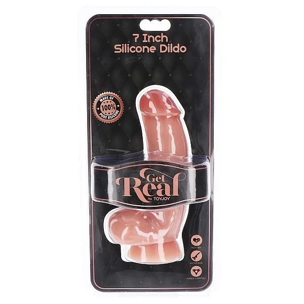 Silicone Dildo 7 Inch w Balls - Lichte huidskleur van het merk Get Real - Realistische Dildo's - online bestellen bij Masculum.nl. De discrete online seks-toys en erotisch heren ondergoed winkel voor gay & hetero mannen.