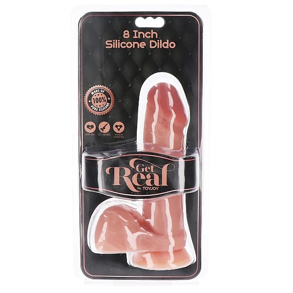 Silicone Dildo 8 Inch w Balls - Lichte huidskleur van het merk Get Real - Realistische Dildo's - online kopen bij Masculum.nl. De discrete online seks-toys en erotisch heren ondergoed winkel voor gay & hetero mannen.
